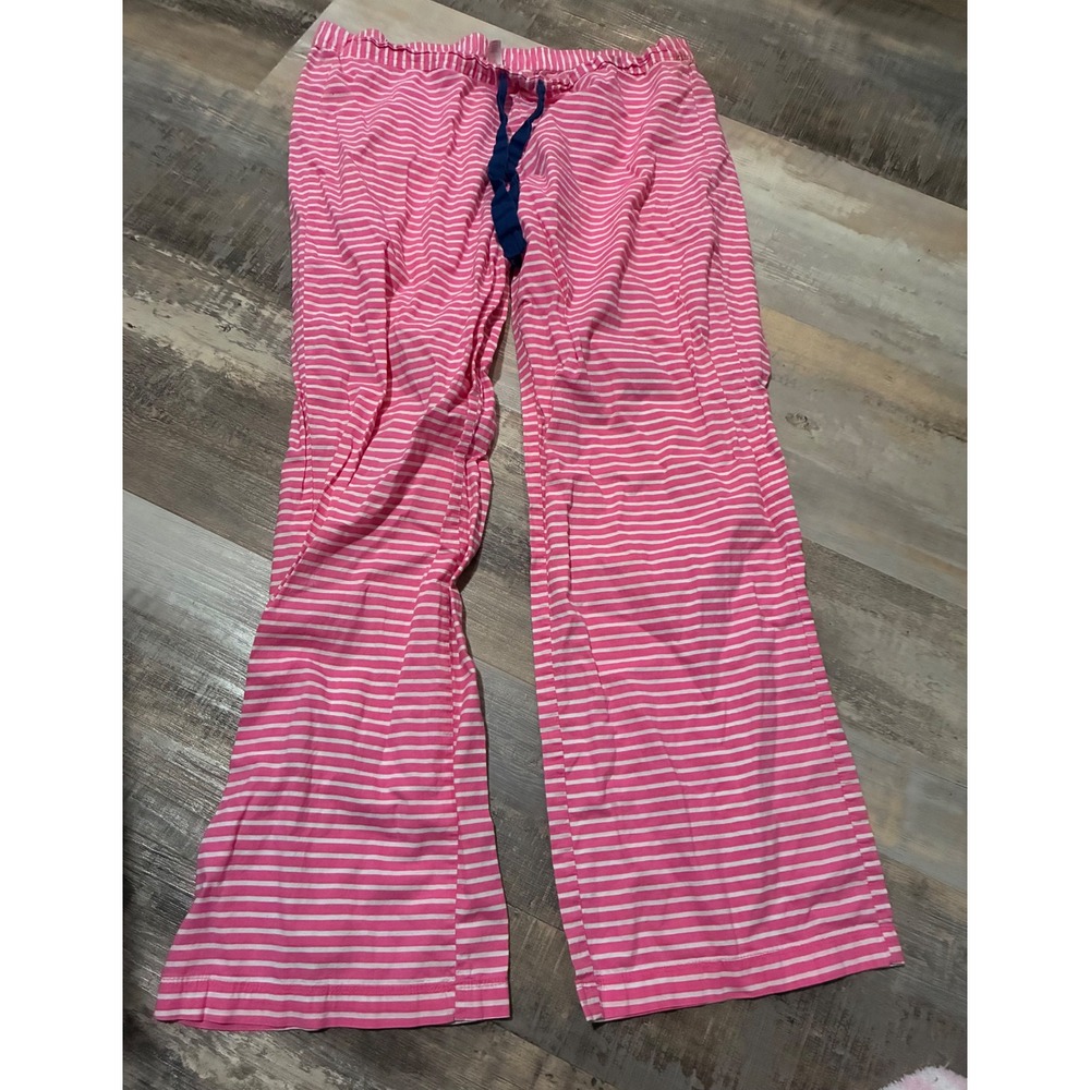 Flirtitude Womens XL Pajama Pants Pink White Striped Drawstring Sleep Lounge